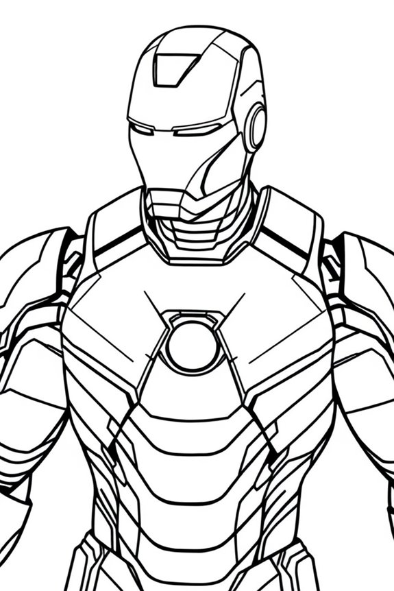 Iron Man Minimalist Coloring Sheet