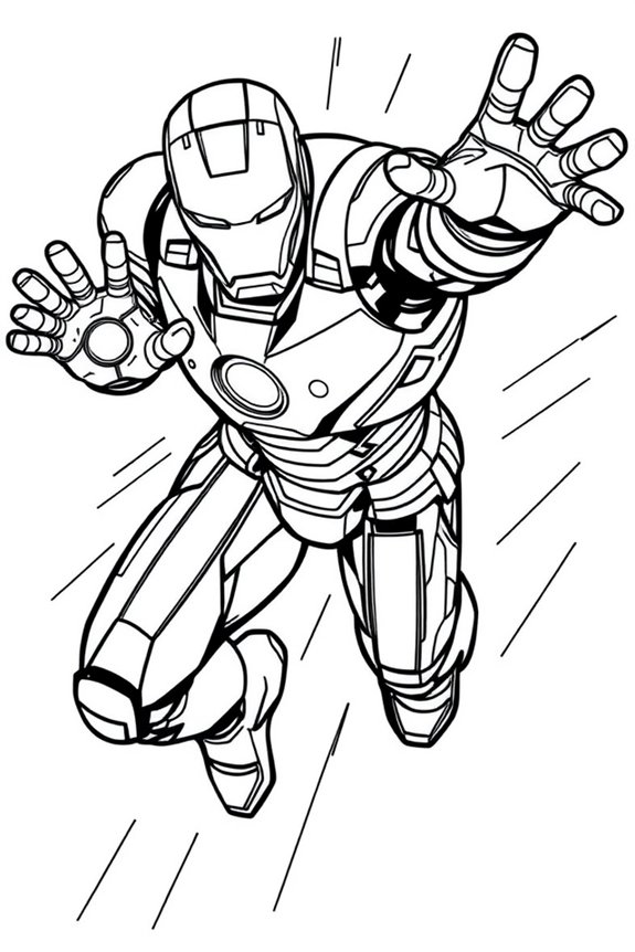 Iron Man Action Pose Coloring Sheet