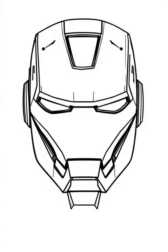 Iron Man Helmet Coloring Sheet