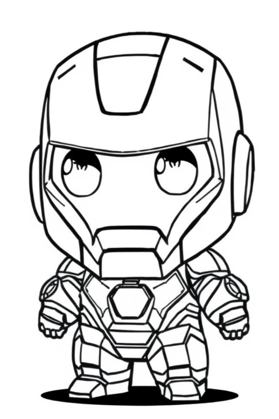 Iron Man Chibi Style Coloring Sheet