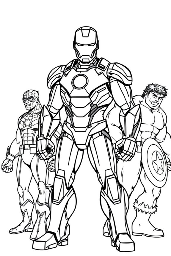 Iron Man with Friends Coloring Sheet