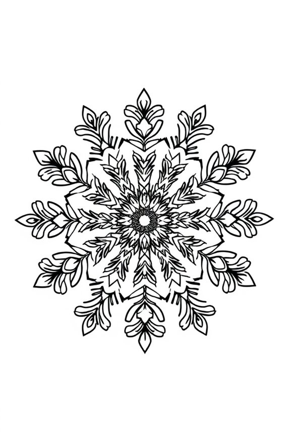Mandala Snowflake coloring sheet