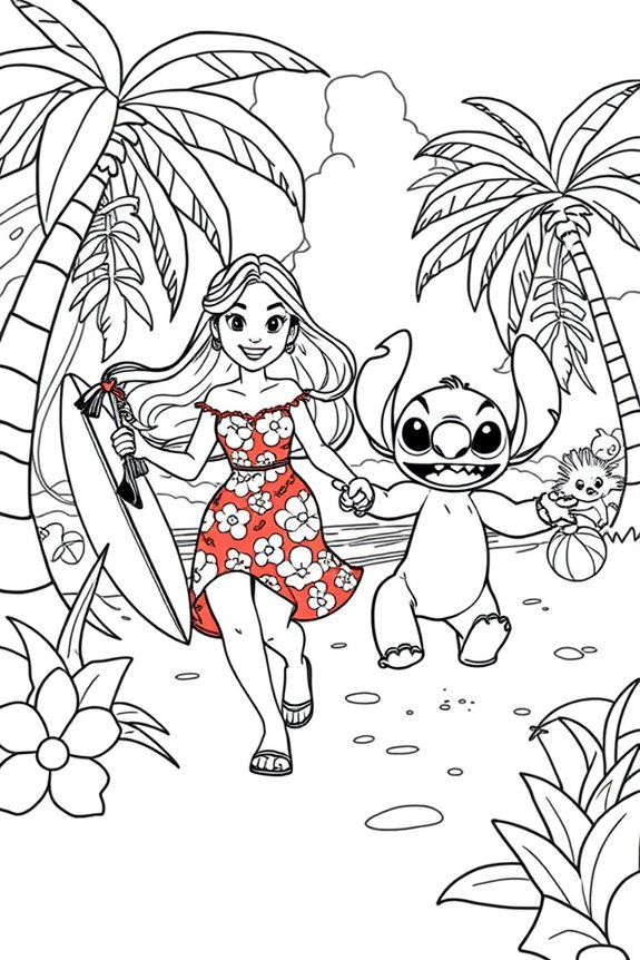 Lilo and Experiment 626 Fun Adventure Coloring Sheet