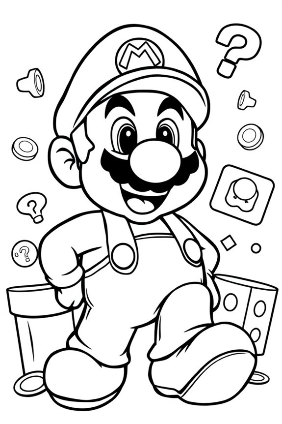 Super Mario Coloring Sheet