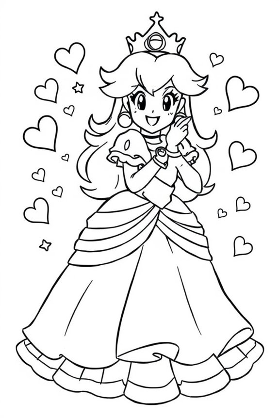 Princess Peach Coloring Sheet