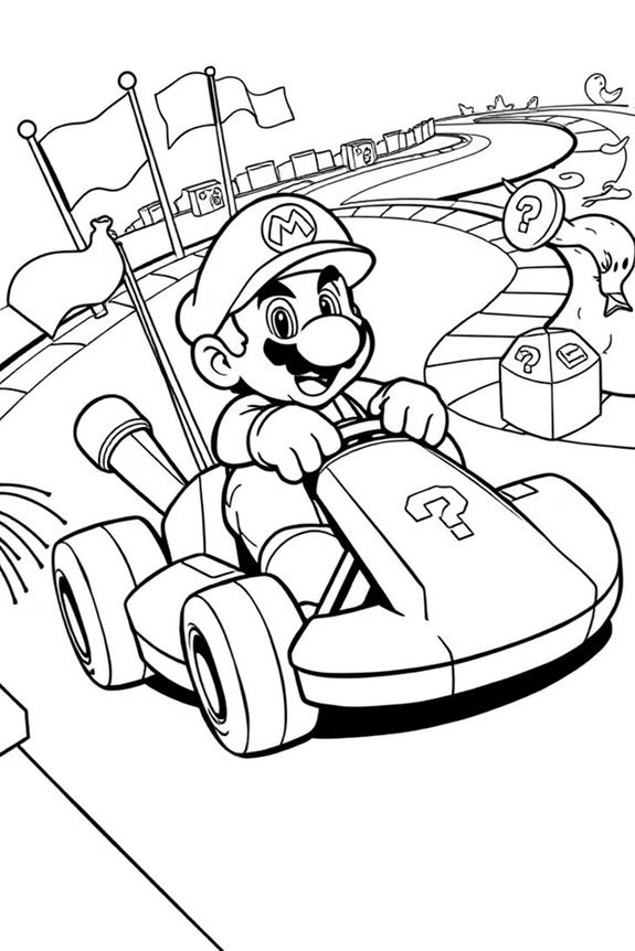 Mario Kart Coloring Sheet