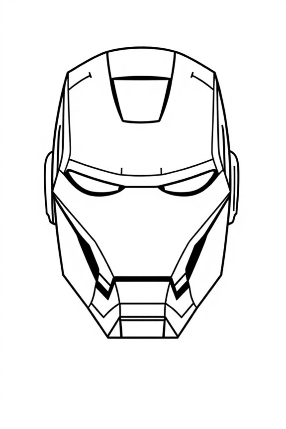 Iron Man Simple Line Art Coloring Sheet