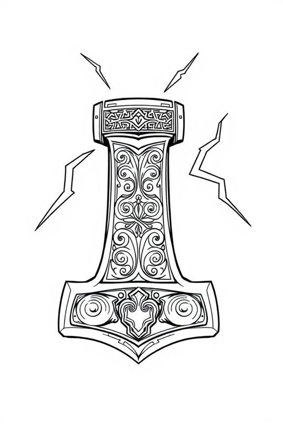 Thor's Hammer Fun Coloring Sheet