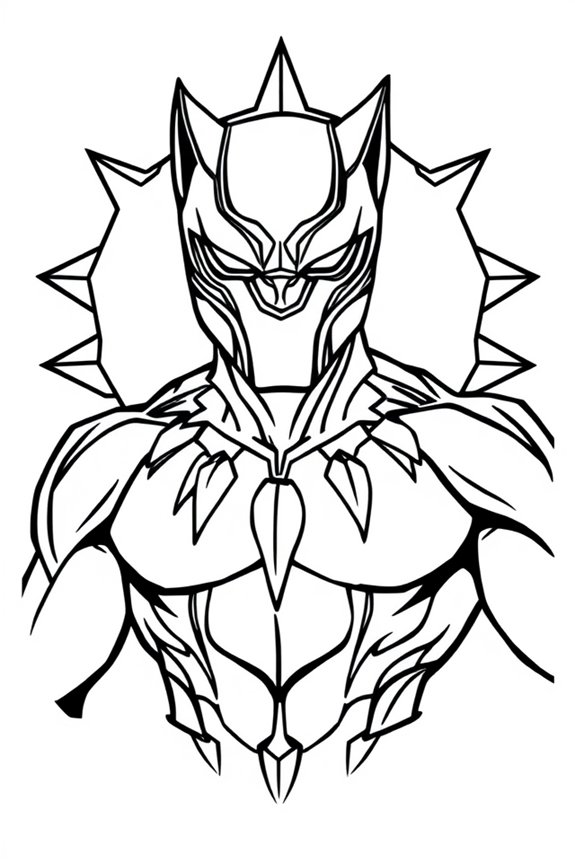 Black Panther Easy Coloring Sheet