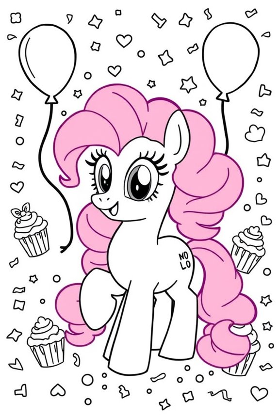 Pinkie Pie Fun Patterns coloring sheet