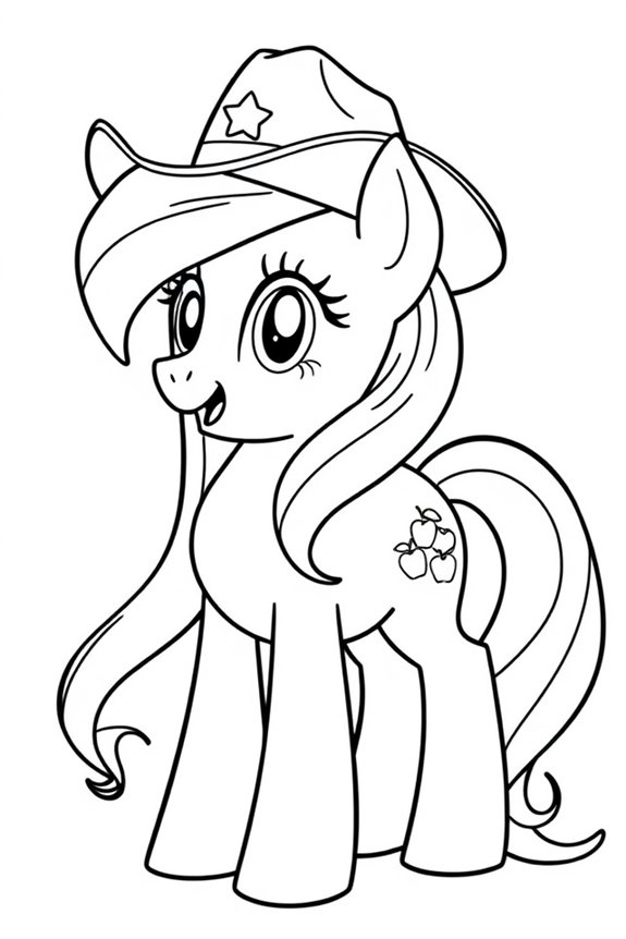 Applejack Line Art coloring sheet