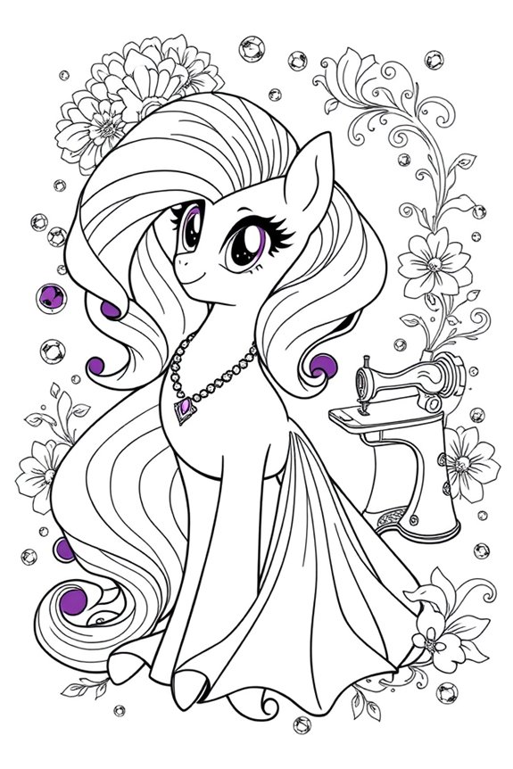 Rarity Elegant Design coloring sheet