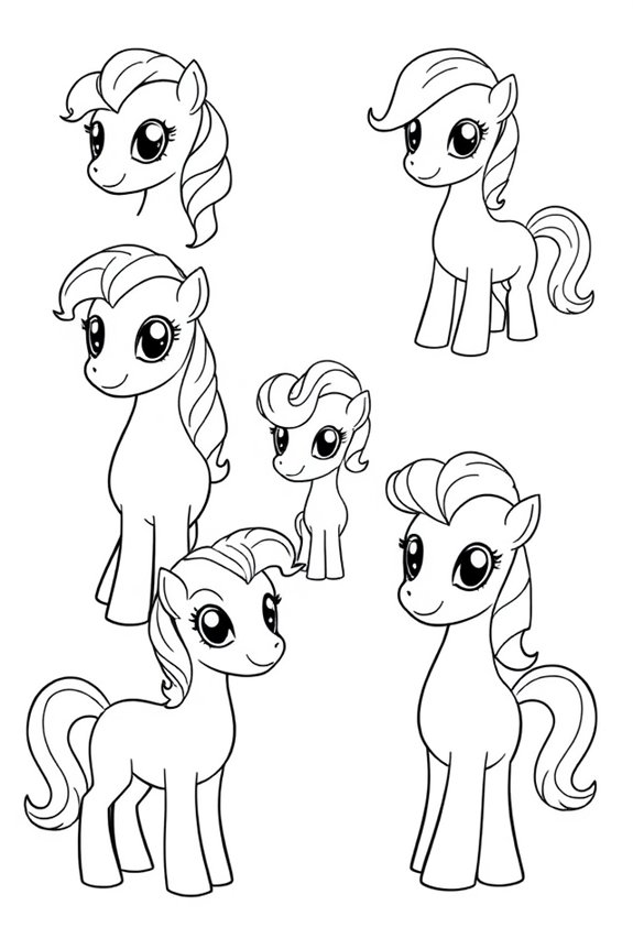Basic Pony Shapes coloring sheet