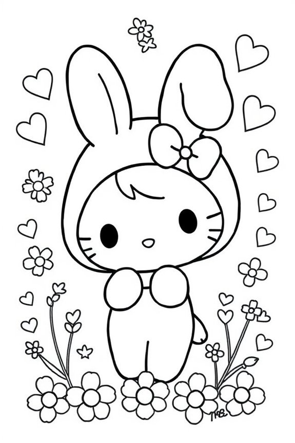 My Melody Simple Coloring Sheet