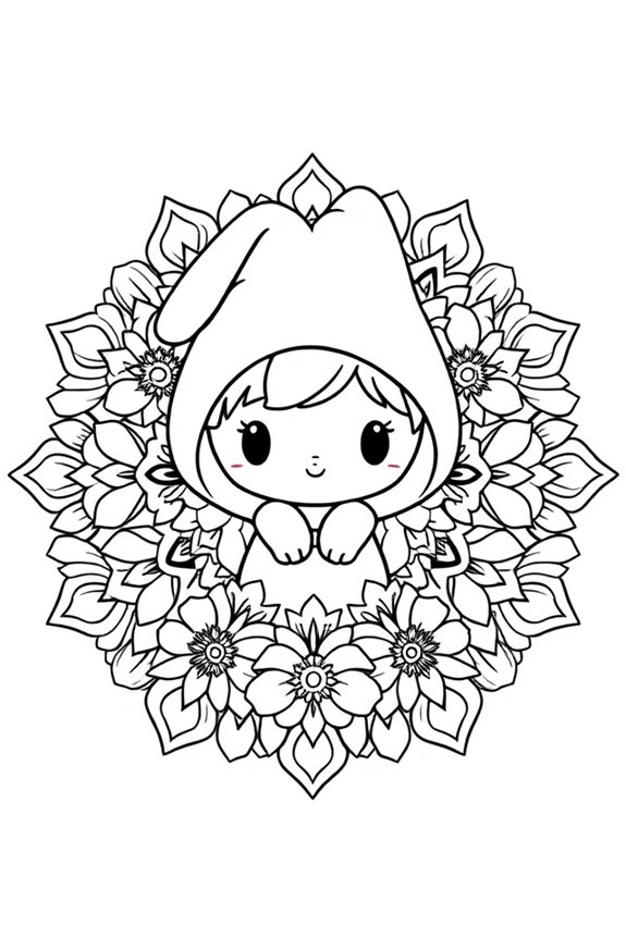 My Melody Floral Mandala Coloring Sheet