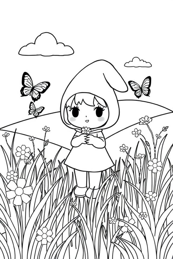 My Melody Nature Scene Coloring Sheet