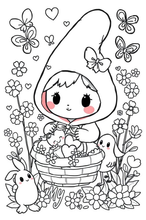 My Melody Happy Moments Coloring Sheet