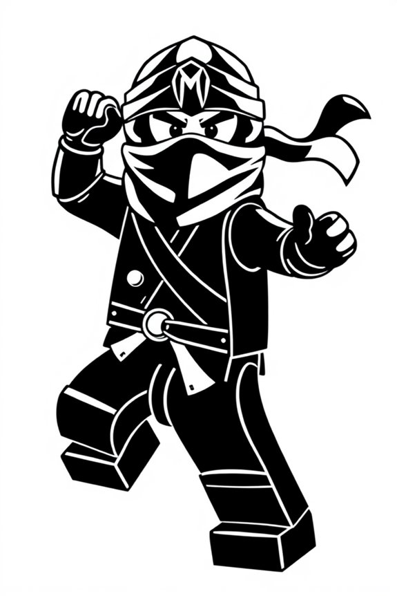 Ninjago Ninja Silhouette Coloring Sheet