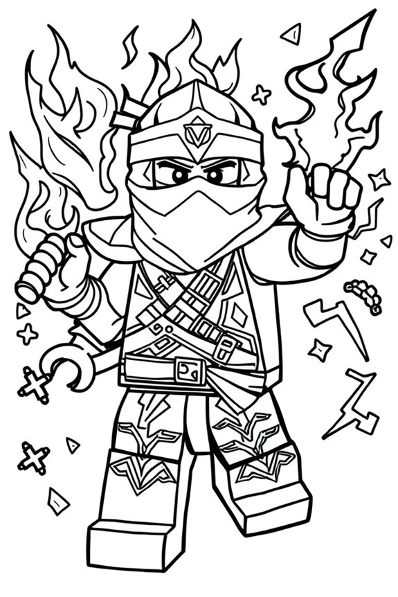 Ninjago Elemental Master Coloring Sheet