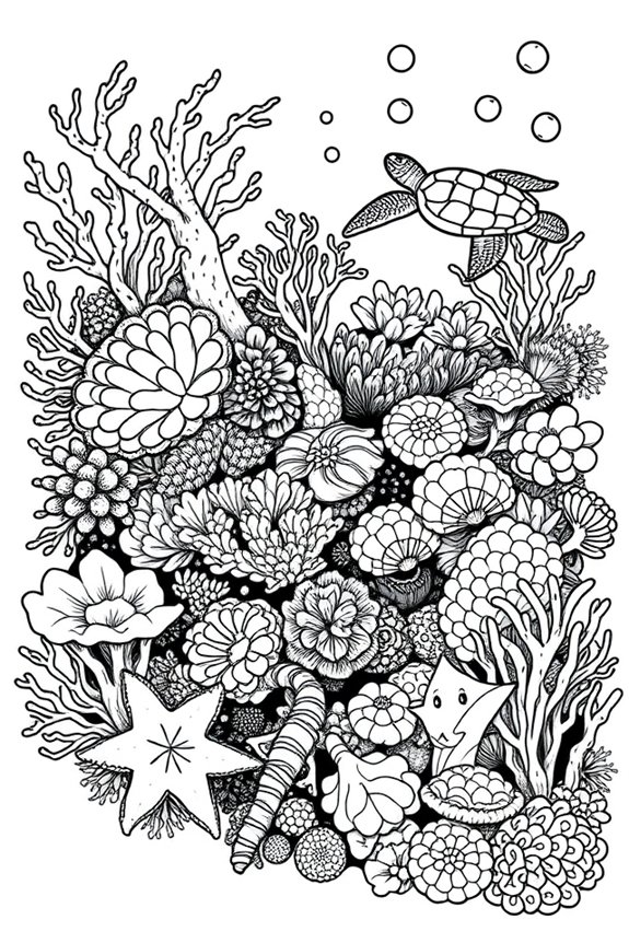Coral Reef Coloring Sheet