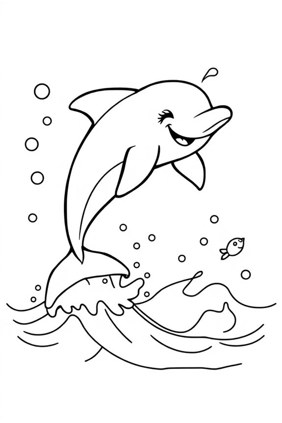 Playful Dolphin Coloring Sheet