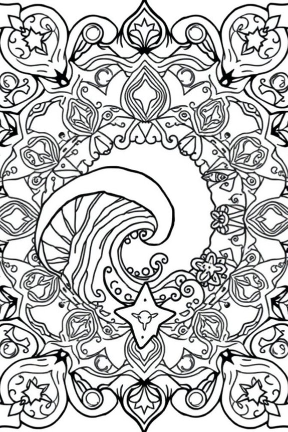 Mandala Ocean Waves Coloring Sheet