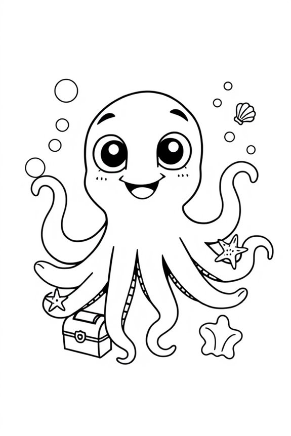 Cute Octopus Coloring Sheet