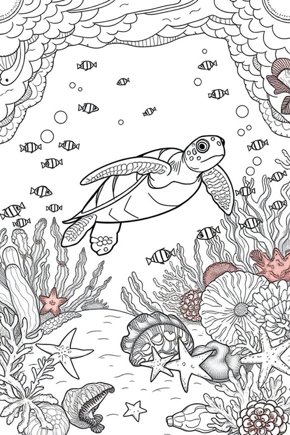 Underwater Scene Coloring Sheet