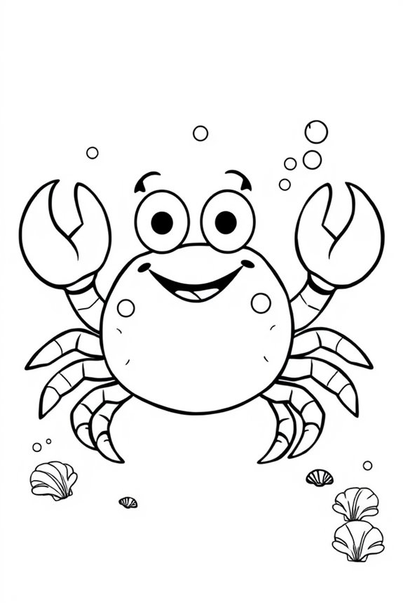 Friendly Crab Coloring Sheet