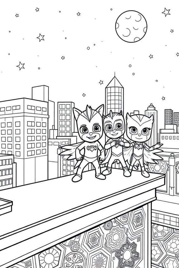 Detailed PJ Masks Mission Coloring Sheet