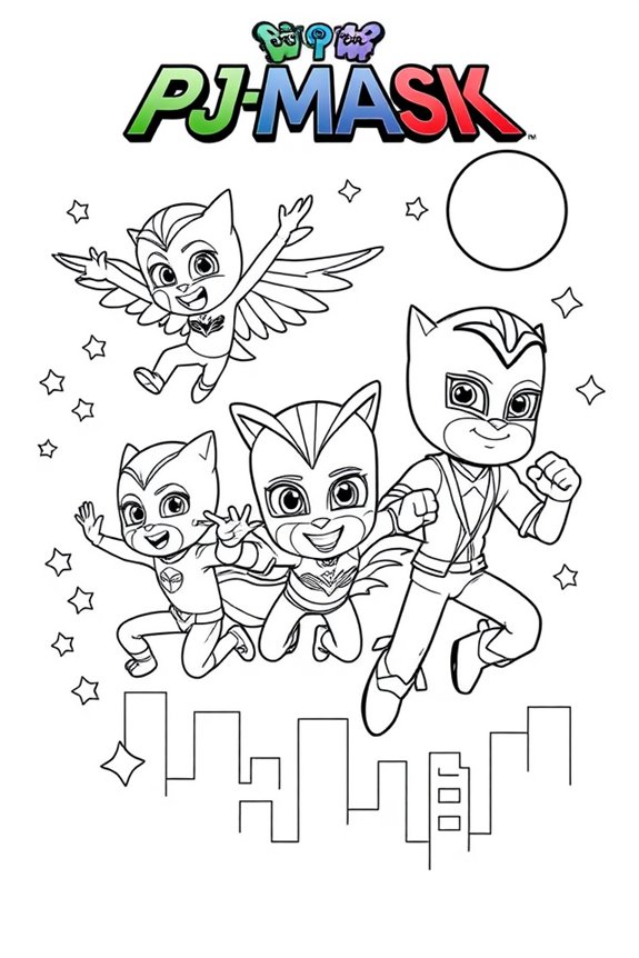 PJ Masks Super Powers Coloring Sheet