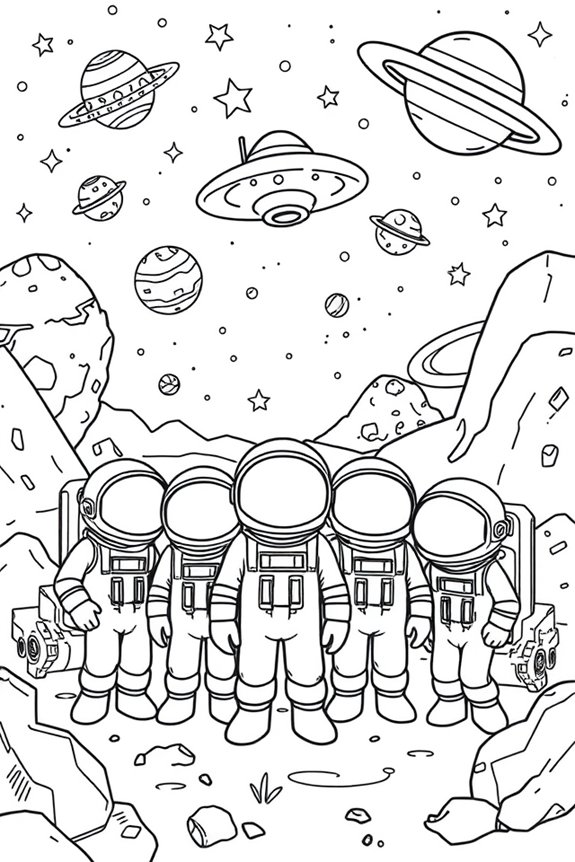 Among Us Space Adventure Coloring Sheet