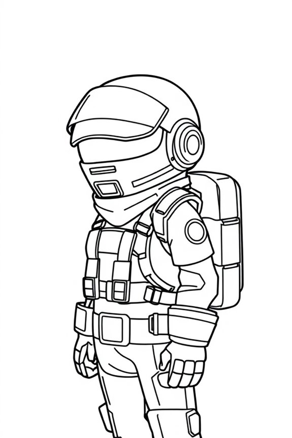 Among Us Simple Line Art Coloring Sheet