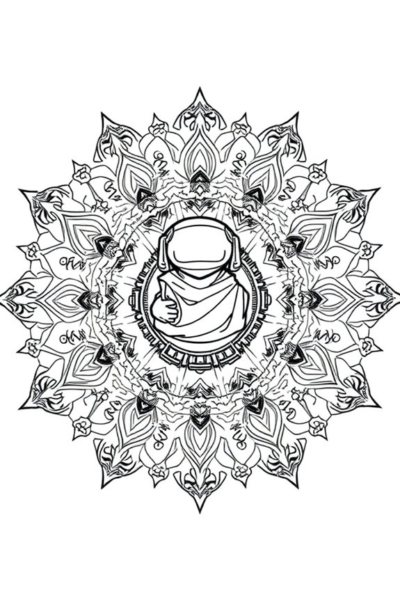 Among Us Mandala Style Coloring Sheet