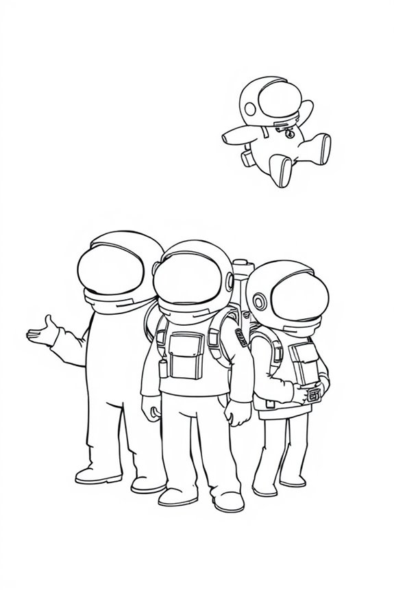 Among Us Cartoon Characters Coloring Sheet
