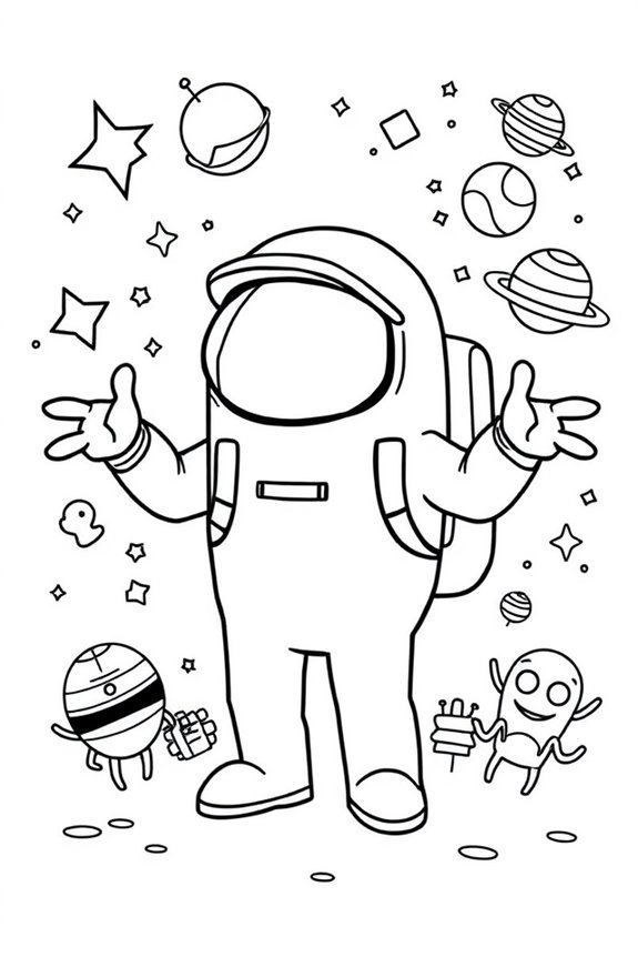 Among Us Fun Mask Coloring Sheet