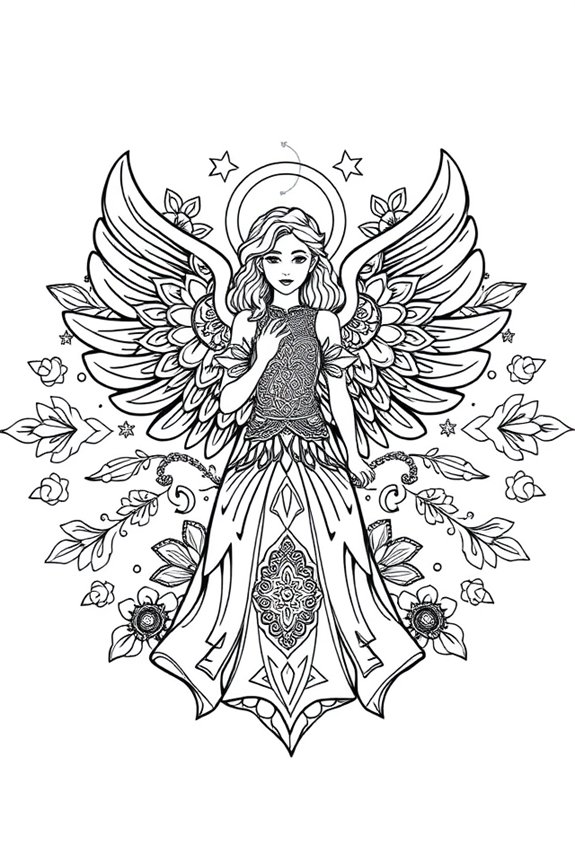 Mandala Angel Coloring Sheet