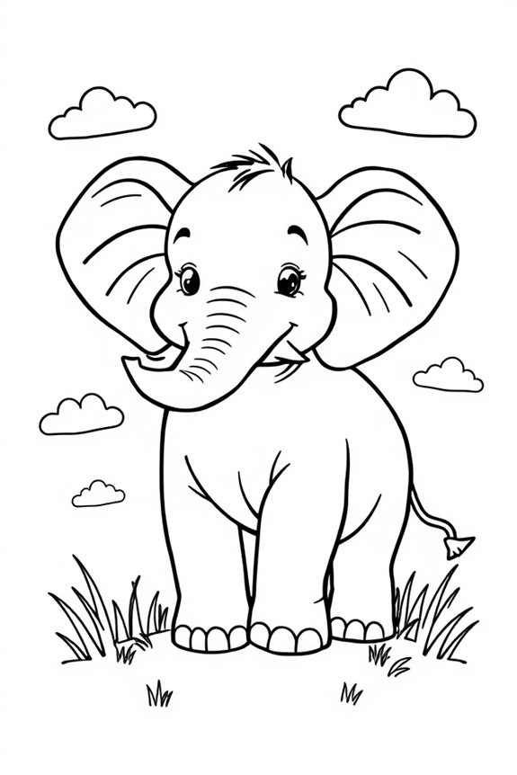 Elephant coloring sheet