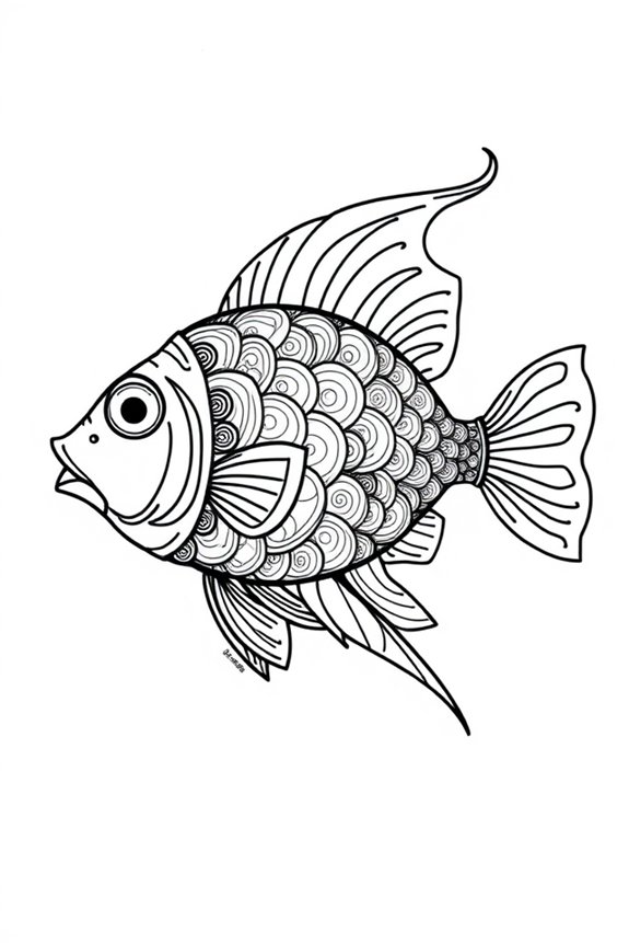 Fish coloring sheet