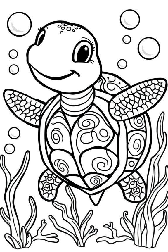 Turtle coloring sheet