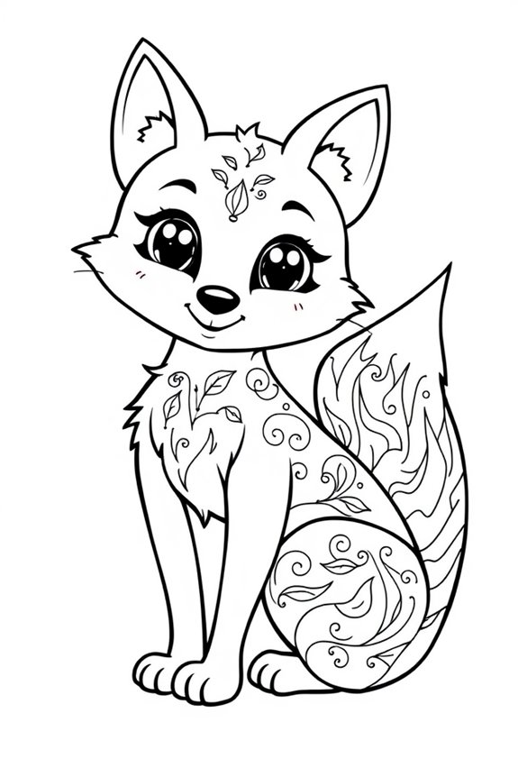 Fox coloring sheet