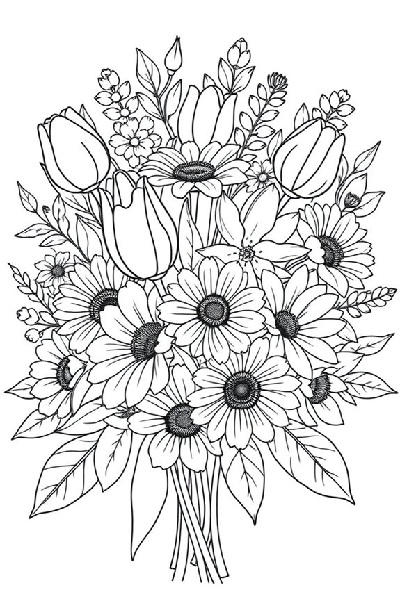 Spring Flower Coloring Sheet