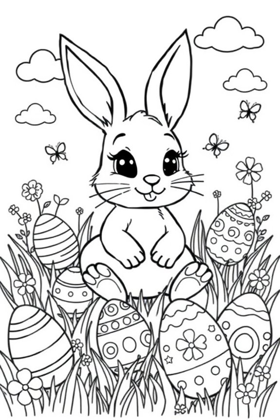 Bunny and Egg Coloring Sheet