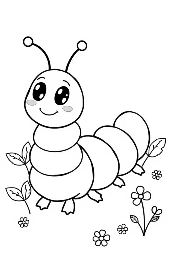 Cute Caterpillar Coloring Sheet