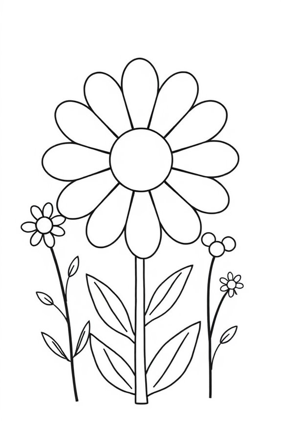 Simple Flower Coloring Sheet