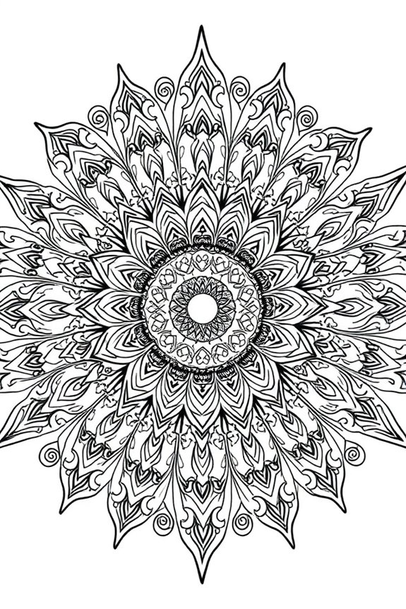 Mandala Sun Coloring Sheet