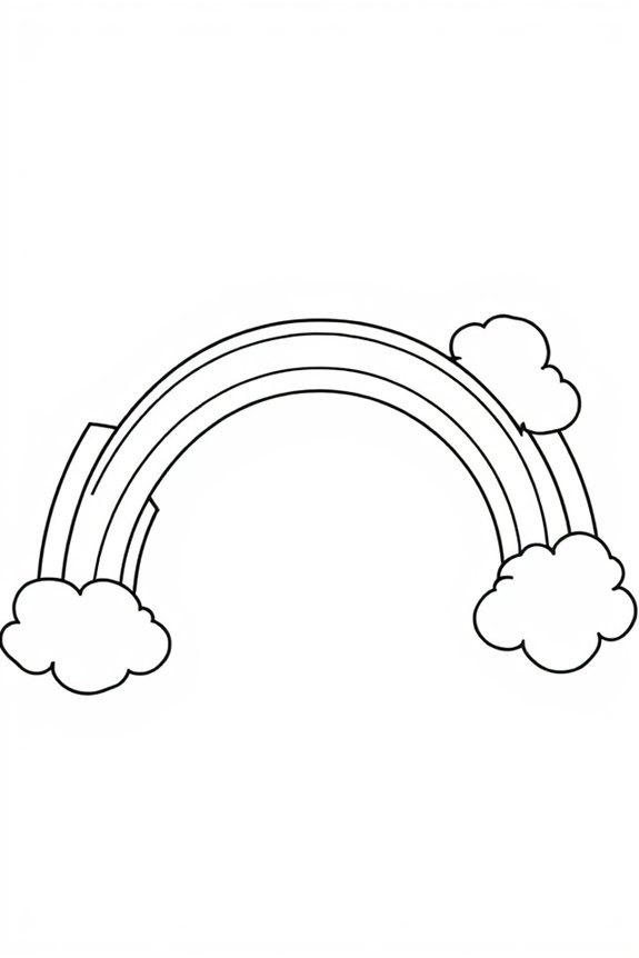 Rainbow and Clouds Coloring Sheet