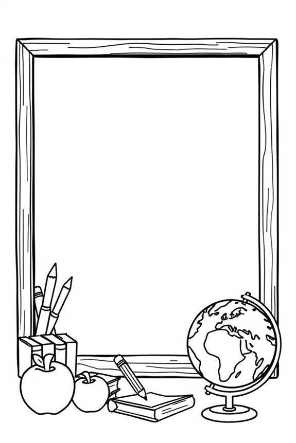 Chalkboard and Teach Coloring Sheet