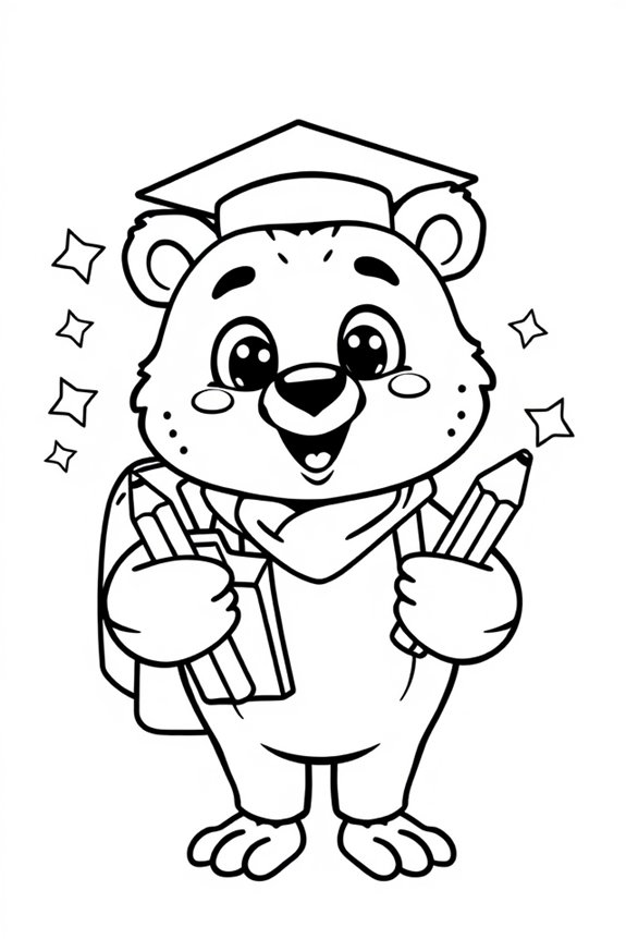 Friendly Face School Mascot Coloring Sheet