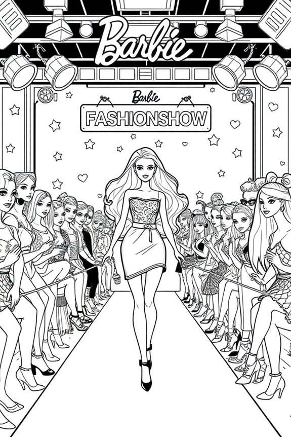 Barbie Fashion Show Coloring Sheet